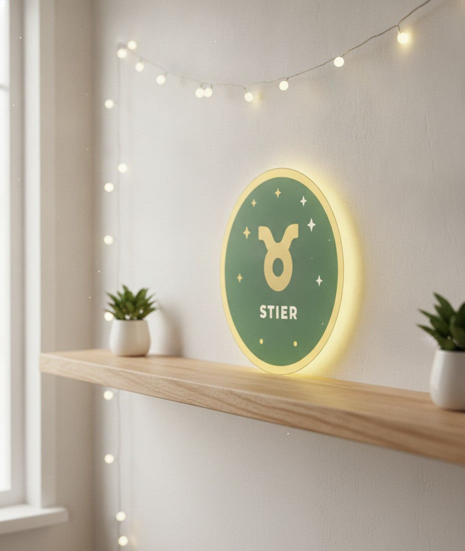 Sternzeichen Stier LED-Lampe im Schlafzimmer