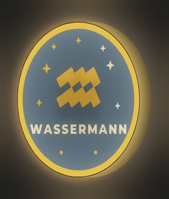 Sternzeichen Wassermann LED-Lampe leuchtend