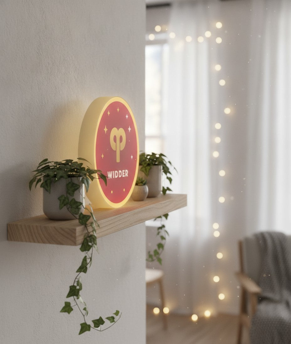 Sternzeichen Widder LED-Lampe im Schlafzimmer