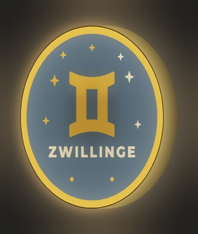 Sternzeichen Zwillinge LED-Lampe leuchtend
