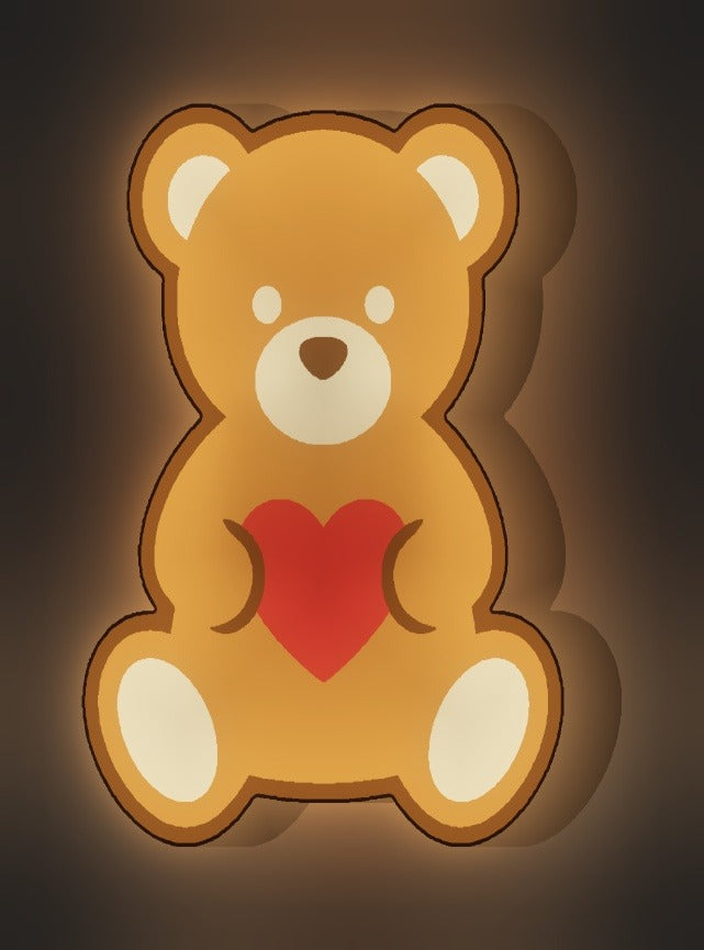 Teddybär mit Herz LED-Lampe leuchtend