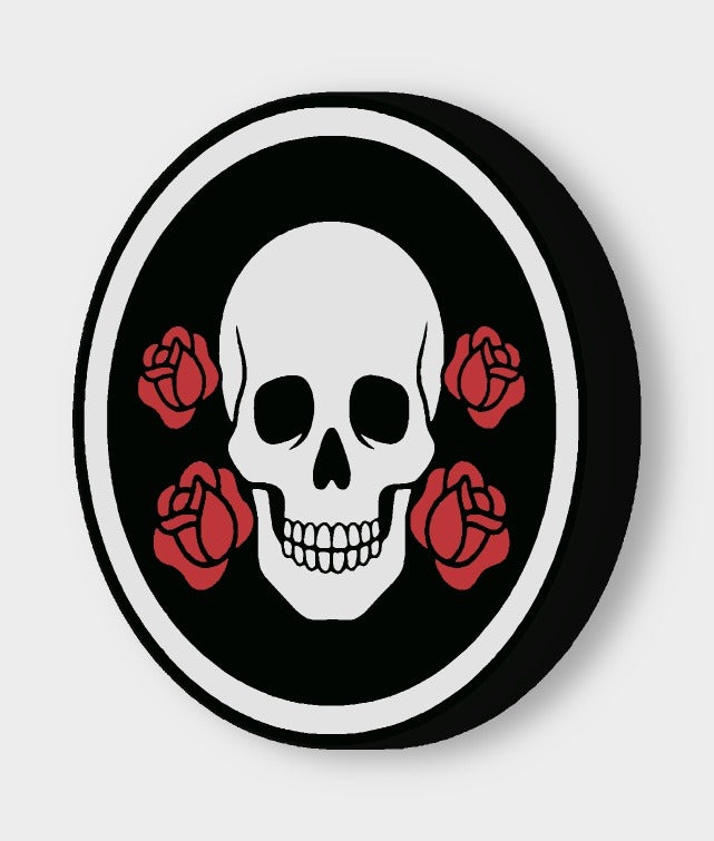 Totenkopf mit Blumen LED-Lampe leuchtend