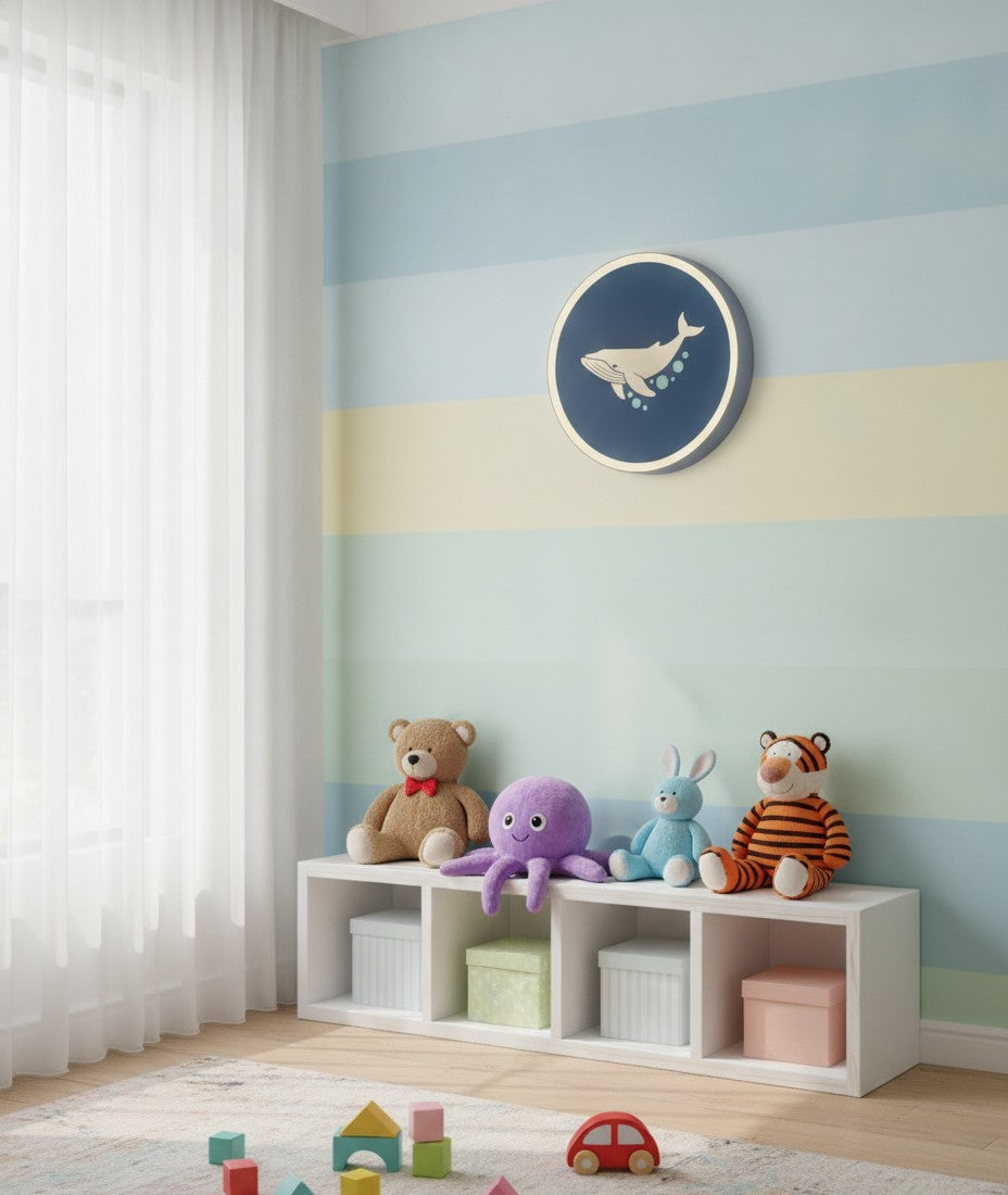 Buckelwal LED-Lampe im Kinderzimmer