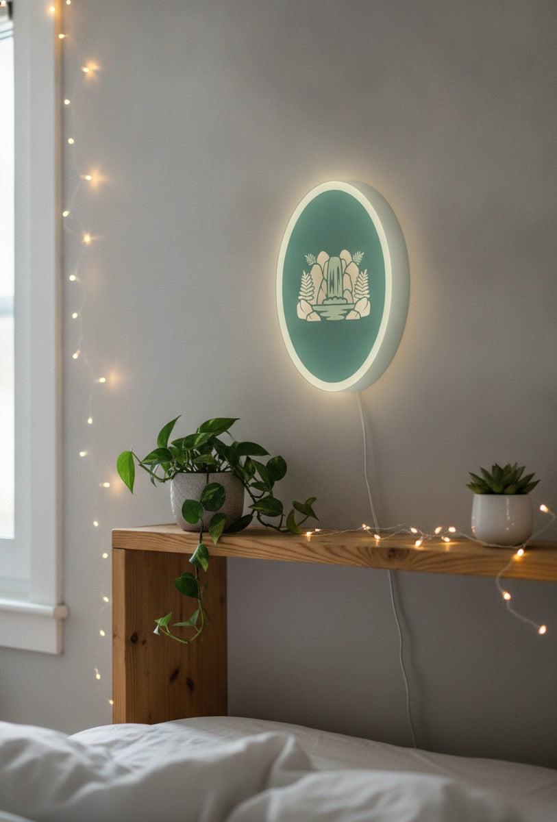 Wasserfall LED-Lampe im Schlafzimmer