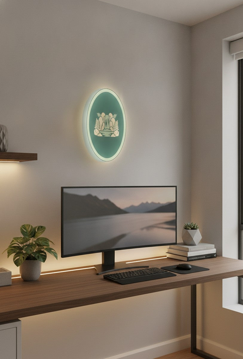 Wasserfall LED-Lampe im Homeoffice