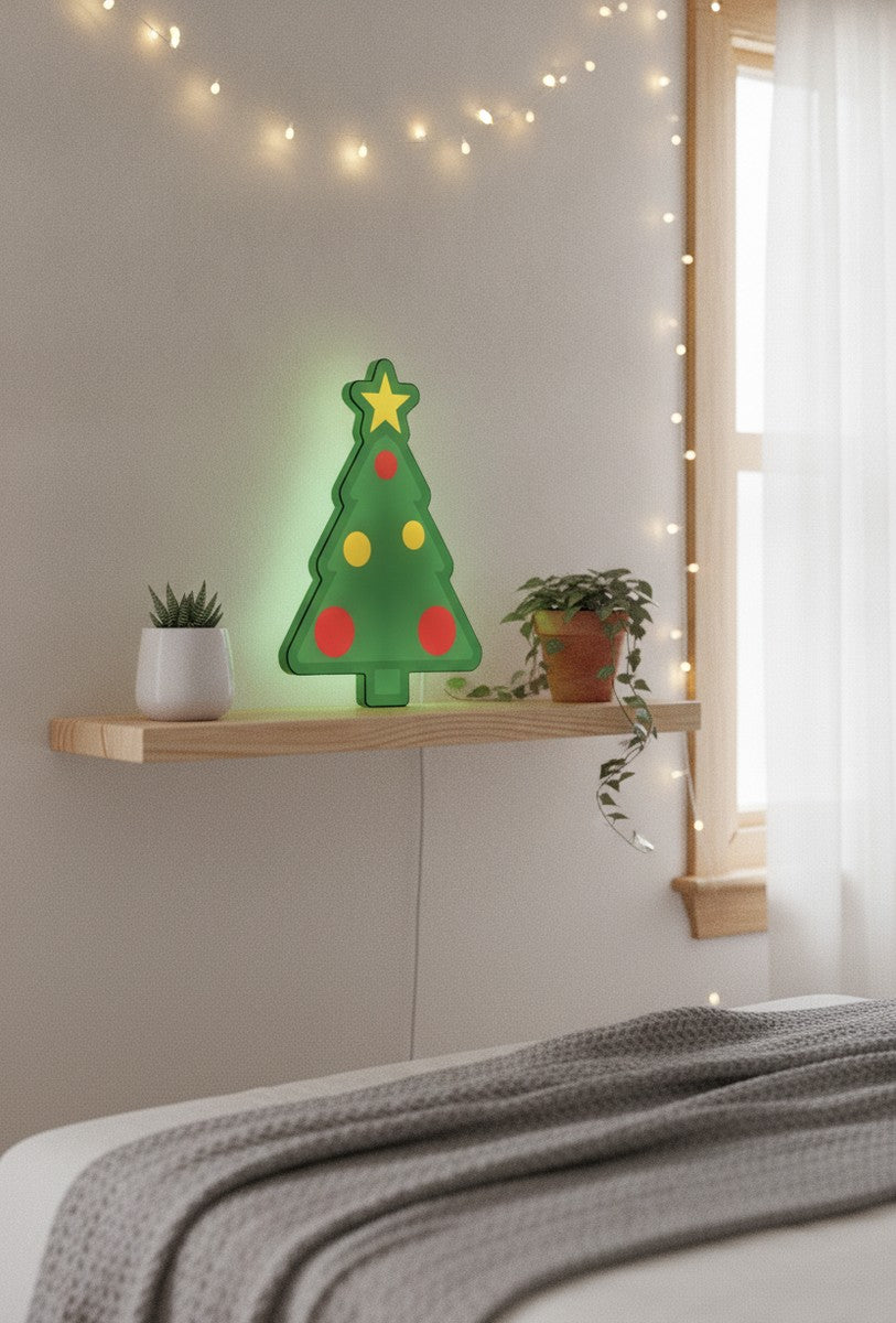 Weihnachtsbaum LED-Lampe im Schlafzimmer