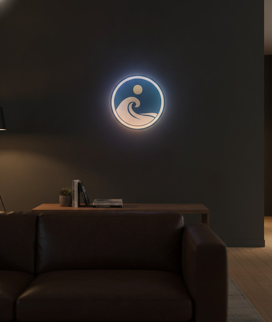 Welle LED-Lampe an der Wand im Wohnzimmer