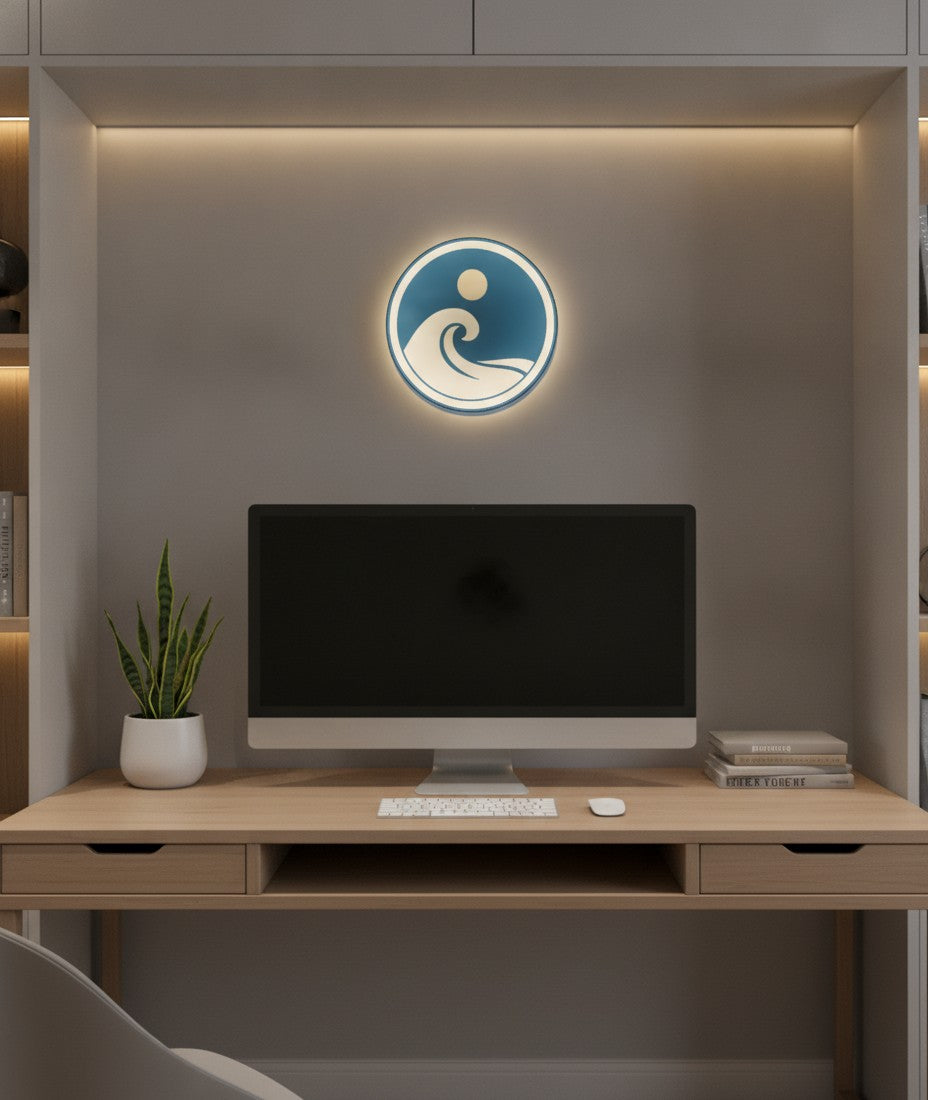 Welle LED-Lampe im Homeoffice