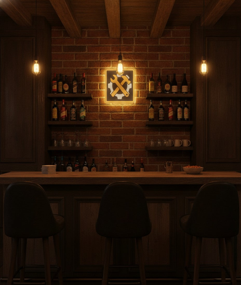 Werkstatt LED-Lampe in der Kellerbar