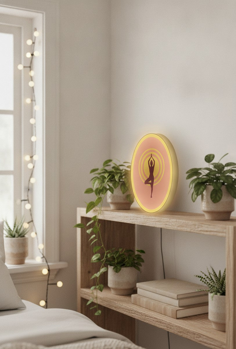 Yoga Baum-Pose LED-Lampe im Schlafzimmer